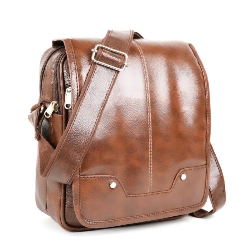 Martucci Stylish PU Leather Sling Cross Body Travel Office Messenger One Side Shoulder Bag for Men
