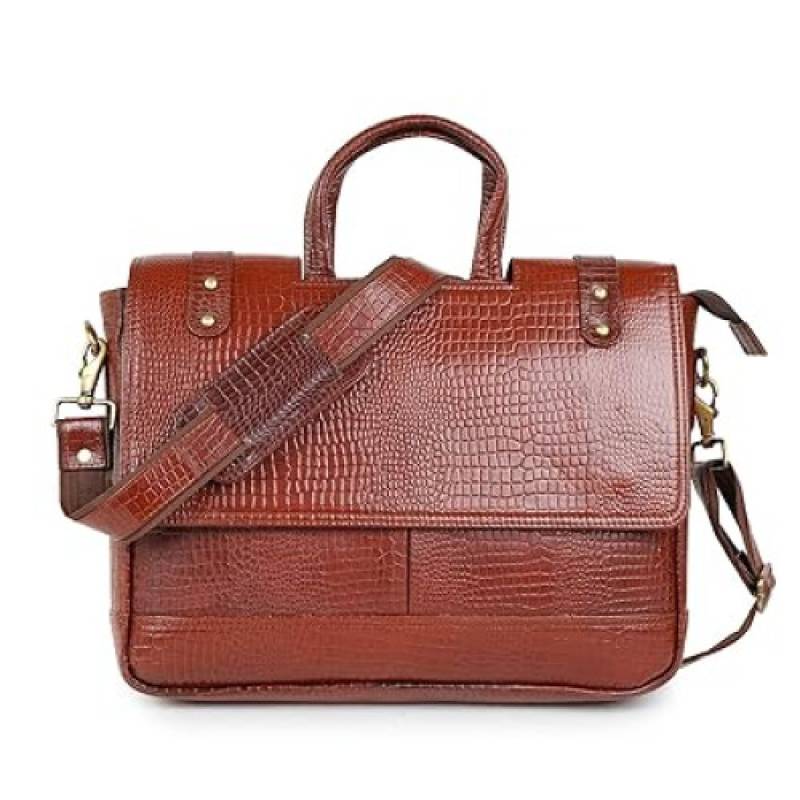 FERNWEH Genuine Leather Laptop Messenger Bag 15 .5 Inch Laptop Adjustable Strap for Men and Women Office Bag