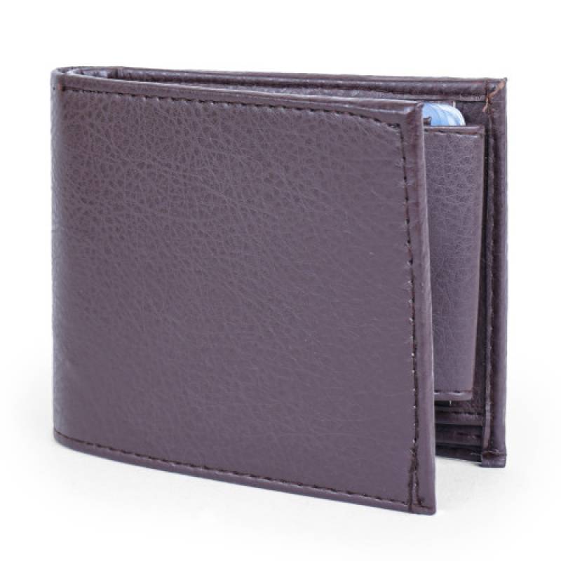 Dark Brown Raxin Mens' bifold wallet with 7 card slots