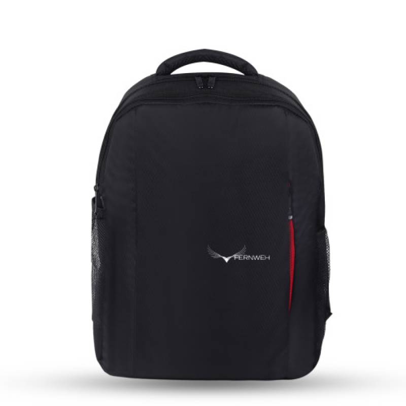 FERNWEH Black Backpack, 3 Compartments, 13-17 inch Laptop Compartment, 18 x 12 inch