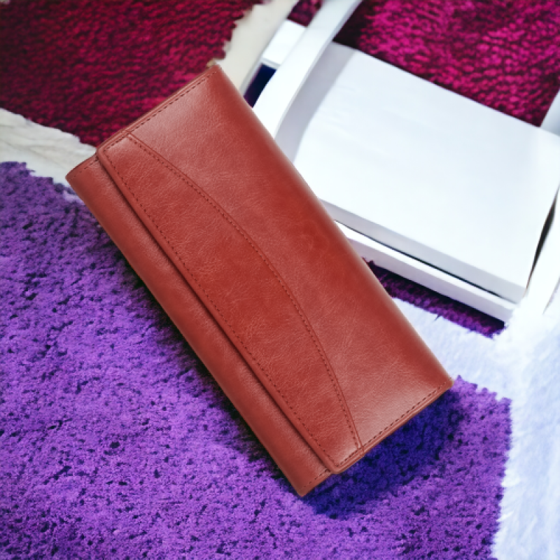 Female Clutch Wallet Raxin with 6 Card Slots, 1 Zipper Section & a Coin Pocket