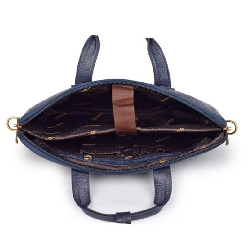 Croco Leather Laptop Messenger Bag – Fits 15.5-Inch Laptops, 3 Spacious Compartments