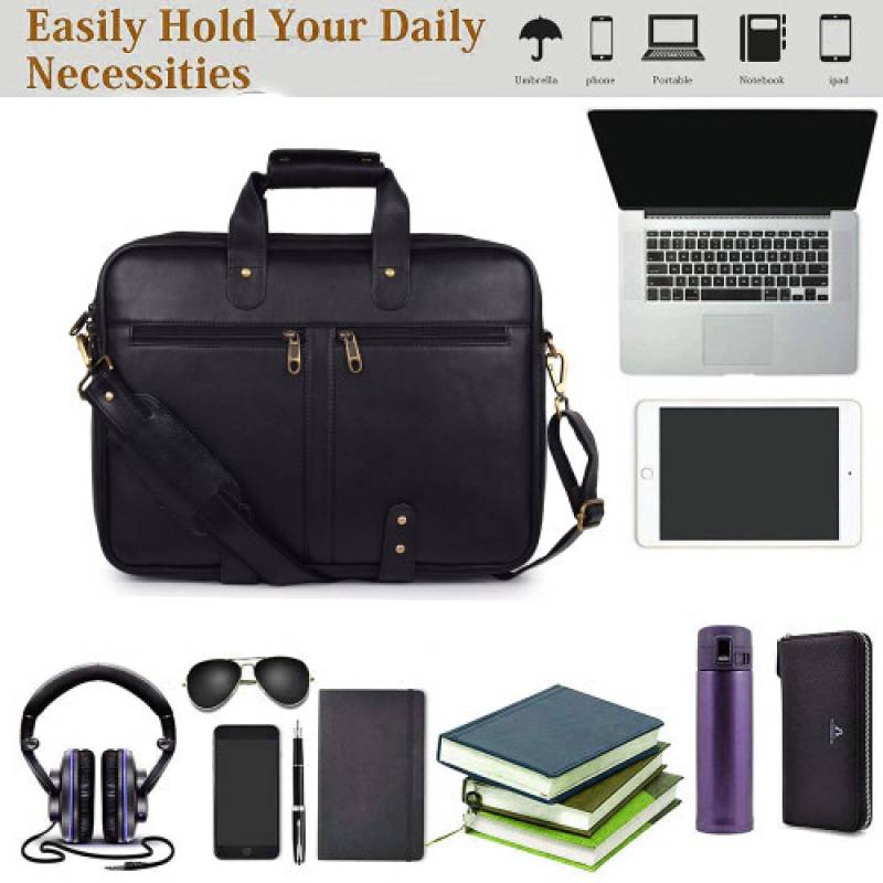 Raxin Laptop Messenger Bag - 15.5-Inch, 5 Compartments, and Trolley Strap