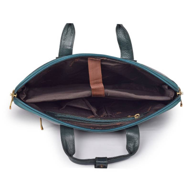 16-Inch Croco Leather Laptop Messenger Bag – Fits 15.5-Inch Laptops, 3 Spacious Compartment