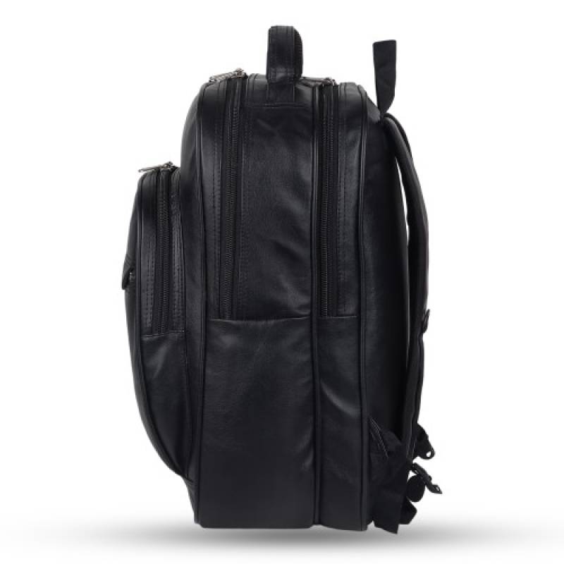 FERNWEH 19 I Rexin Backpack with 15.5 Inch Laptop Compartment, 3 Compartments, Black