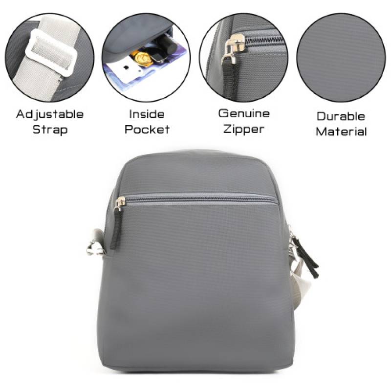Cloth Sling Bag gray 12 inch sling bag