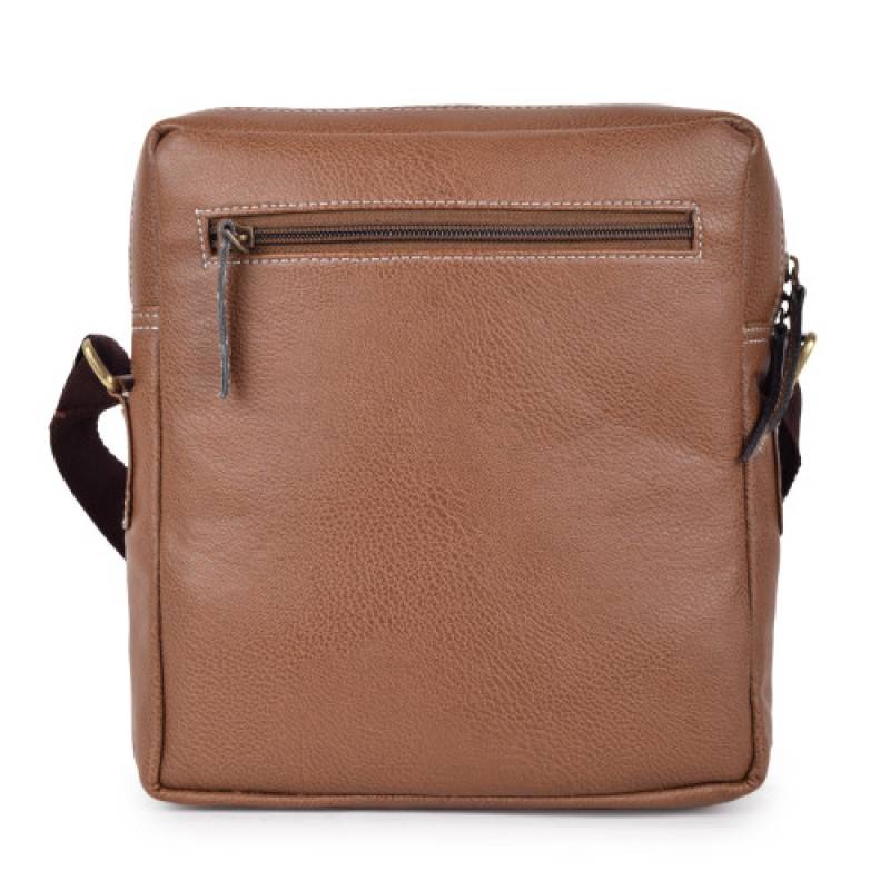 Fernweh Camel Colour Vegan Leather Organizer Bag with Shoulder Handle – 12 x 8 x 3 Inch