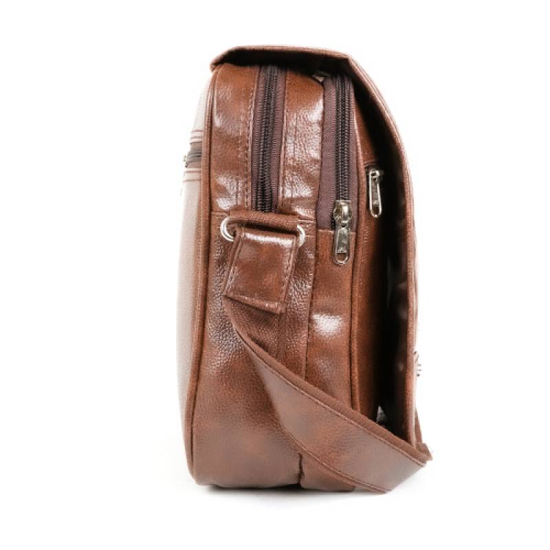 Martucci Stylish PU Leather Sling Cross Body Travel Office Messenger One Side Shoulder Bag for Men