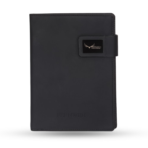 "Premium Rexine Notebook | 160 Pages | A5 Black Executive Journal"